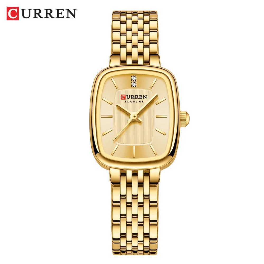 CURRN 9093 Womens Quartz Watch Fashion Casual Diamond Simple Gold Silver Steel Belt WatchT250408
