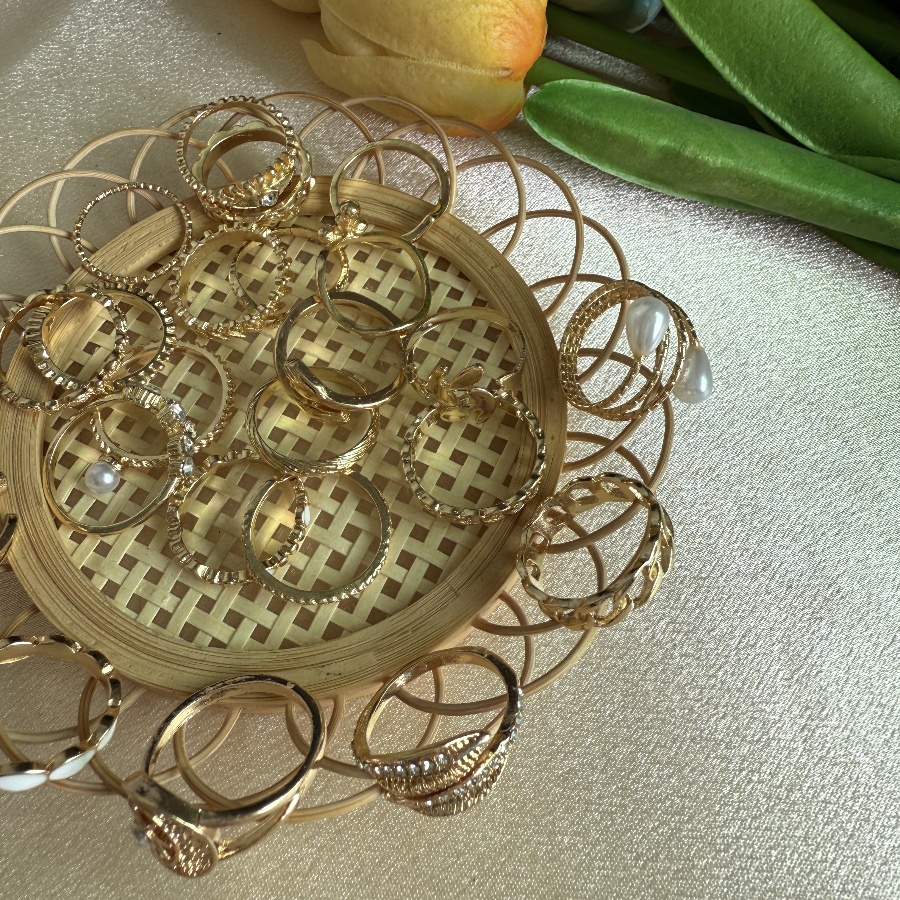 Stylish Cross-Border Multi-Element Rhinestone Rings Featuring Moon Stars