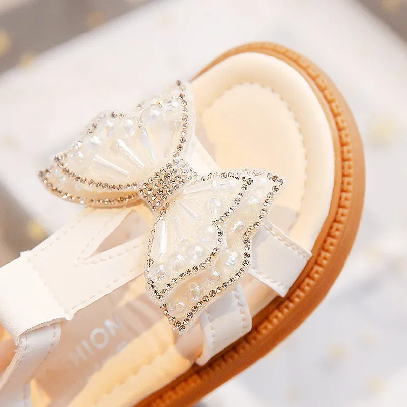 Summer Princess Sandals For Baby Girls Cute Bear Bow Fashion Toddler Shoes Soft-soled Breathable Casual Shoes For Infant Baby 250407