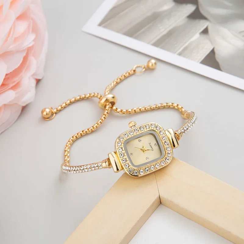Adjustable Womens Steel Bracelet Watch Quartz Luxury Fashion Small Square Dial Watch Popular Watch Elegant Reloj MujerT250408