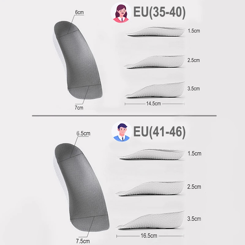 Arch Support Height Increase Insoles Half Pads Orthopedic Breathable Memory Foam 7 Points Lifts Shoe Pads Flat Feet Support 250408