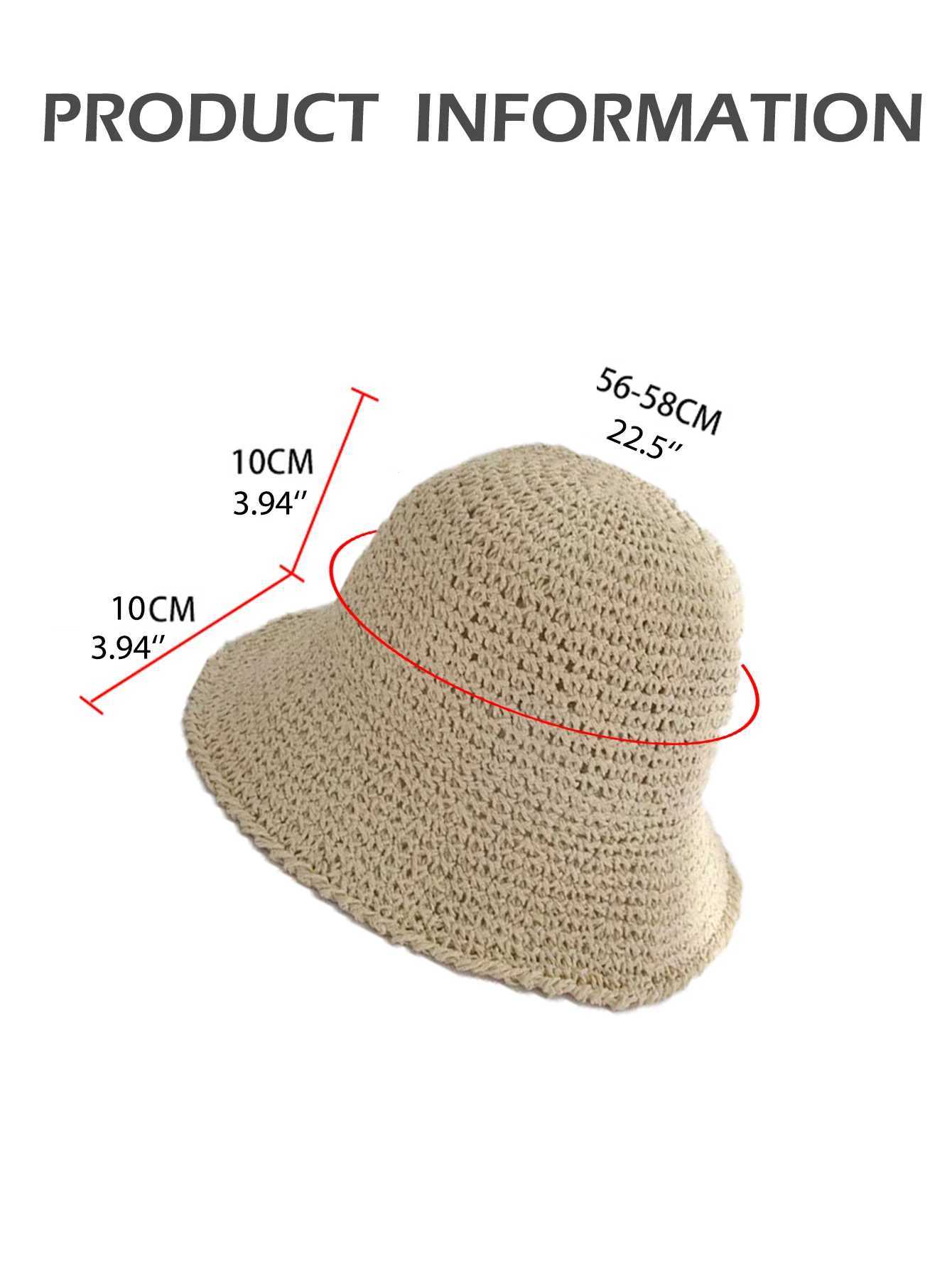 Straw hat hand made braided Wens big fishermans hat Protection Sun Hat Foldab Roll up bucket hat TravelC250407