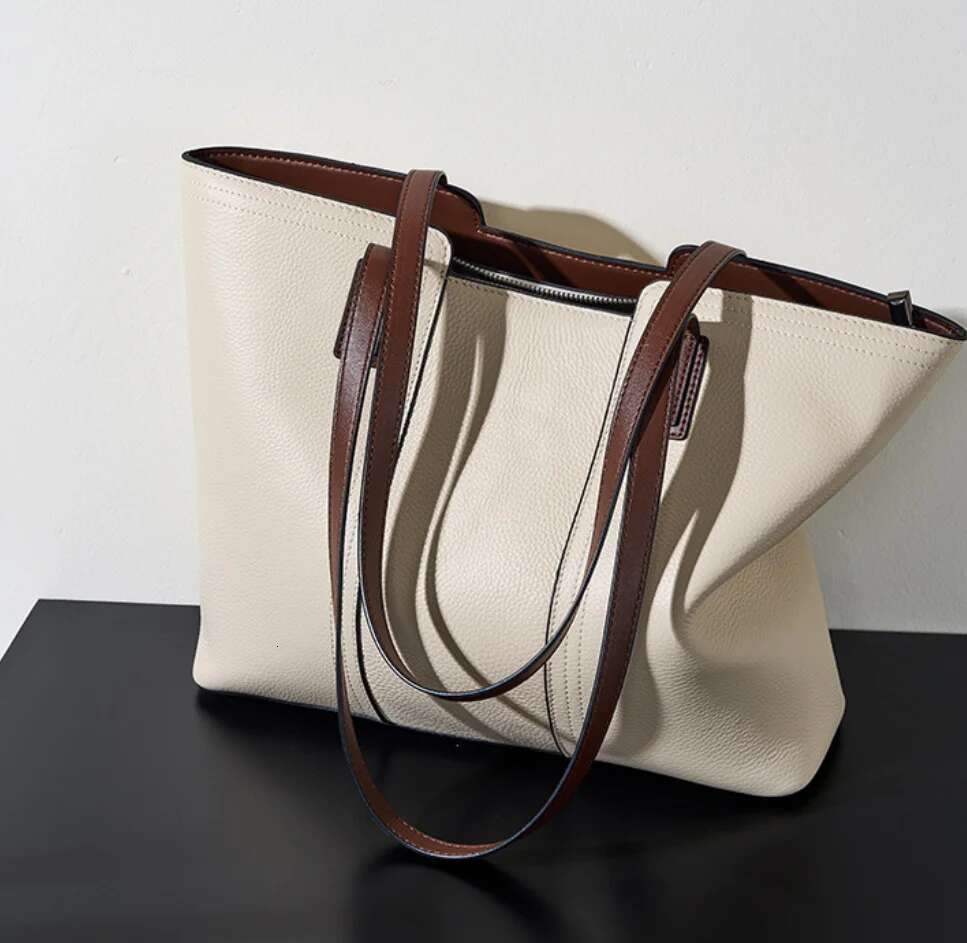 2025 New Designer Women Tote Large Capacity Commuter Handbag Mom Shoulder Shopping Genuine Leather Bag