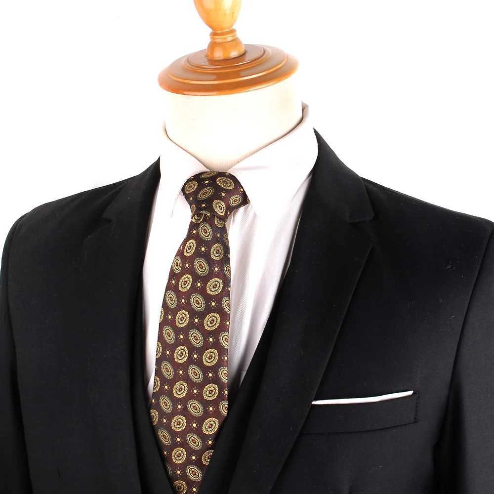 Maillard Coffee Color Ties For Men Wen Floral Stripe Neck Tie For Wedding Business Classic Brown Color Neckties Mens Neck Tie X250407