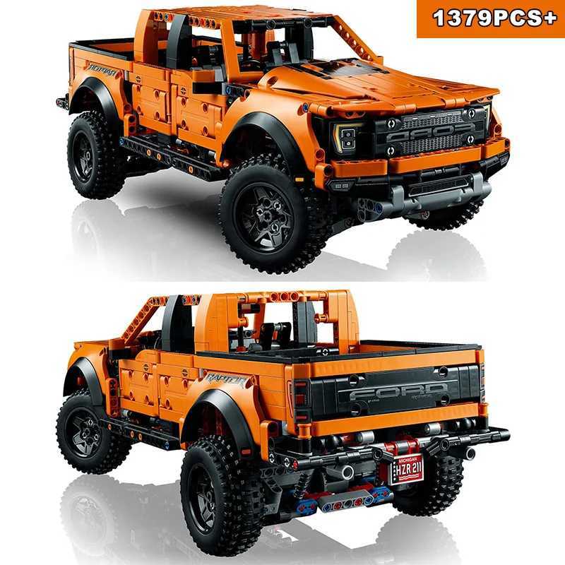 1379 pieces of technology Ford Raptors F-150 pickup truck racing block car assembly 42126 model block childrens toy gift W250408