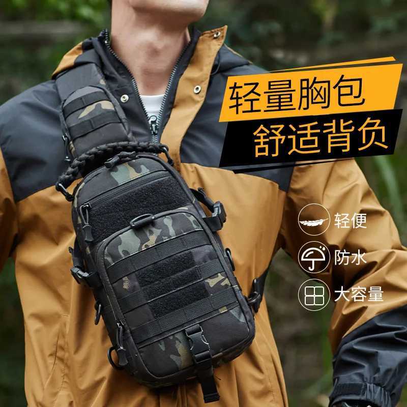 Camouflage outdoor chest bag for men and women single shoulder diagonal cross bag sports mountaineering travel backpackC250407