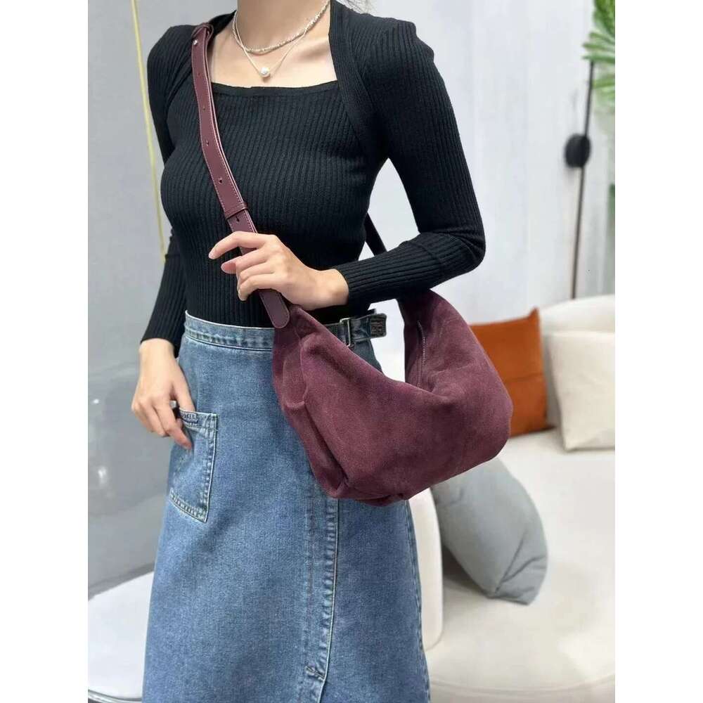 Euro Stylish High-End Chamois Single Shoulder For Women Matte Suede Leather Female Crossbody Bag 2025 The Latest Handbags