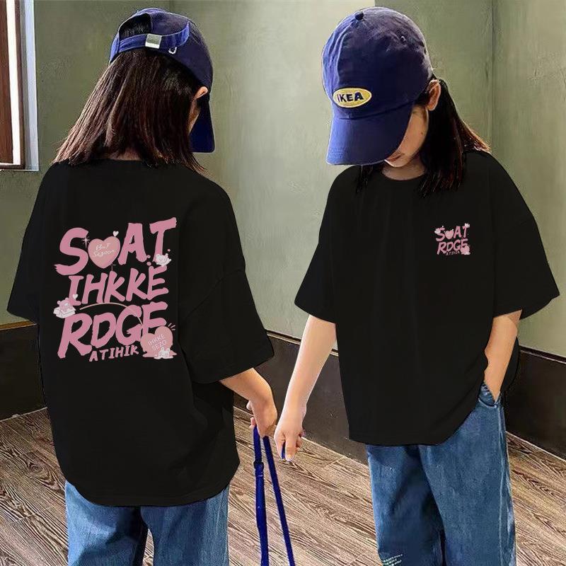 Ddmyshoesvip 22G Pure Cotton Short Sleeved T Shirt Medium And Large Summer Korean Version Top Children S Stylish Girls Loose T Shirt