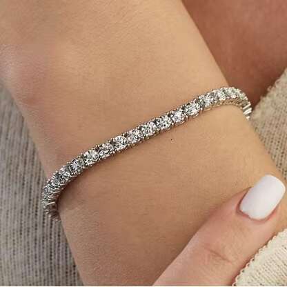 Stock Sale Moissanite Tennis Chain 6MM VVS Clarity S925 Gold Plated Tennis Bracelet