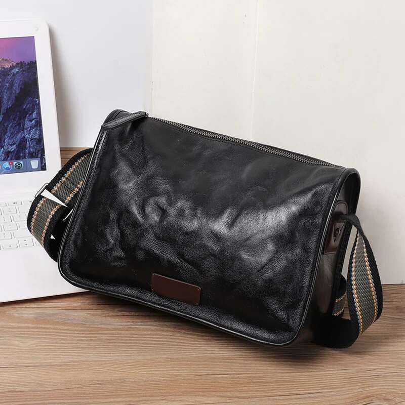 New Design Men Boys Crossbody First Layer Cowhide Leather Shoulder Bags Fashion Flap Messenger Bag Quality