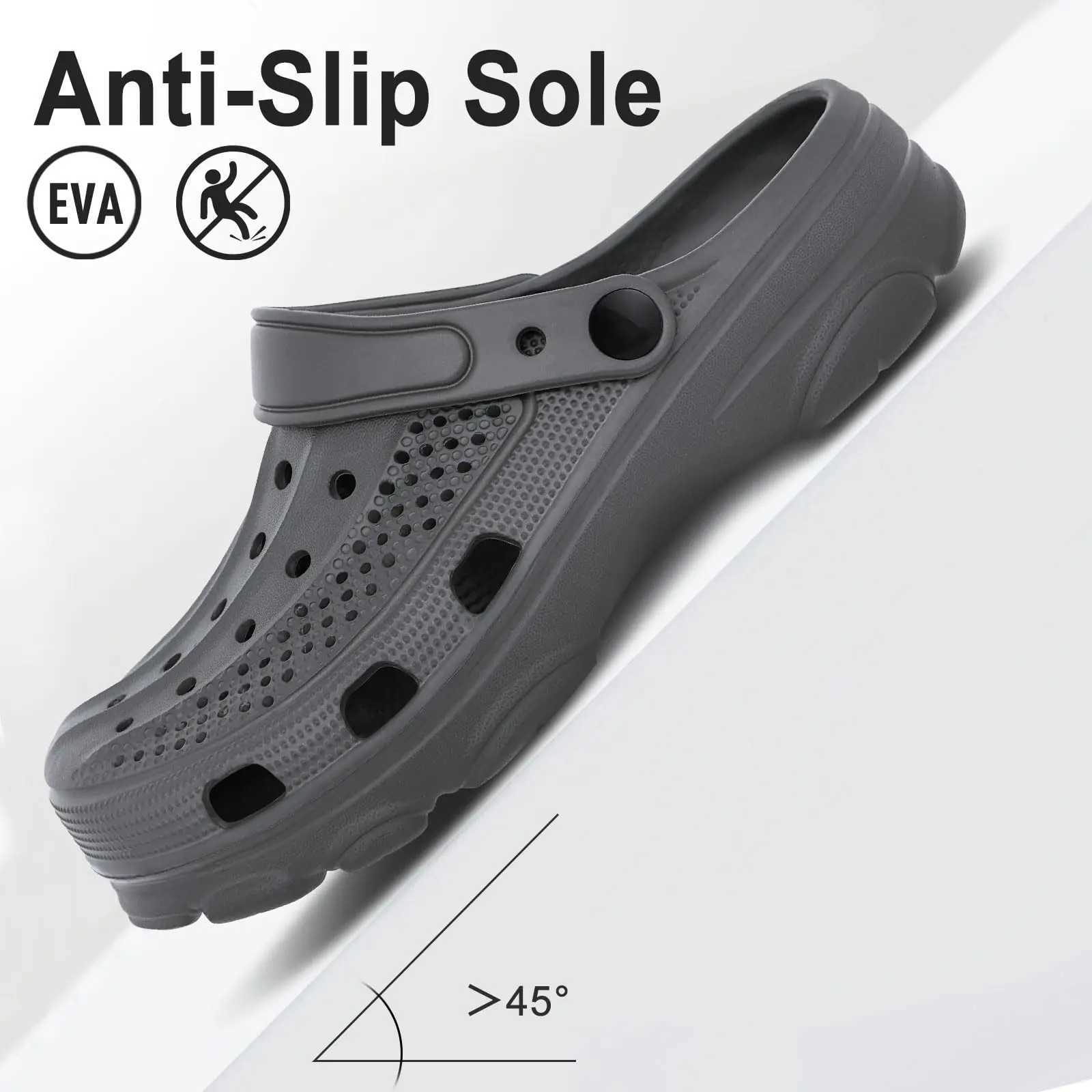 New Arrival Pallene Hole Clogs Mens Classic Non slip Slippers Comfortable and Casual Outdoor Beach Shoes Fashionable and Comfortable Mens Clogs T25040