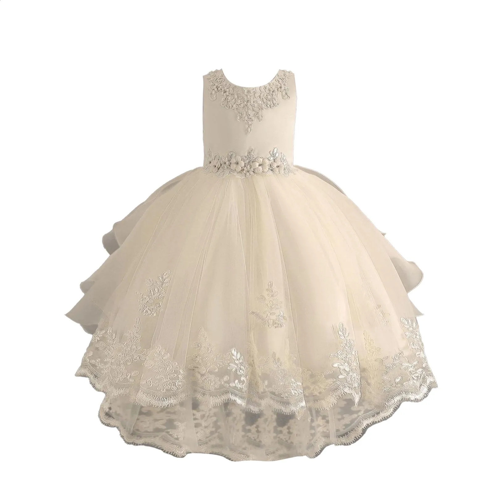 Childrens Dress Train Wedding Dress Girl Flower Child Piano Performance Dress Kids Dress Long Frocks for Girls 4 Years 250408