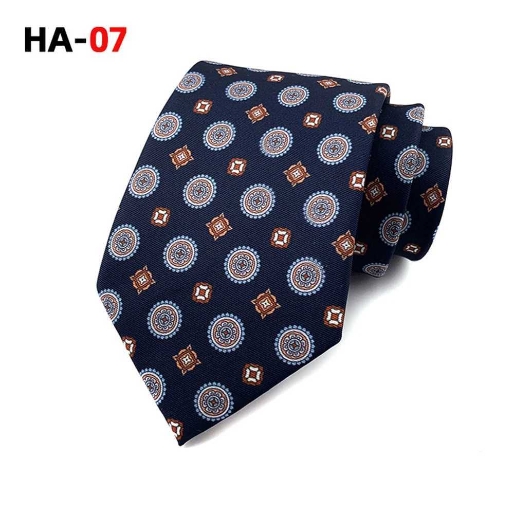 Men Tie 8cm Silk Tie For Man Luxury Vintage Design Print Necktie Cravat For Shirt Suit Wedding Party Stripe Cravats Silk Feeling X250407