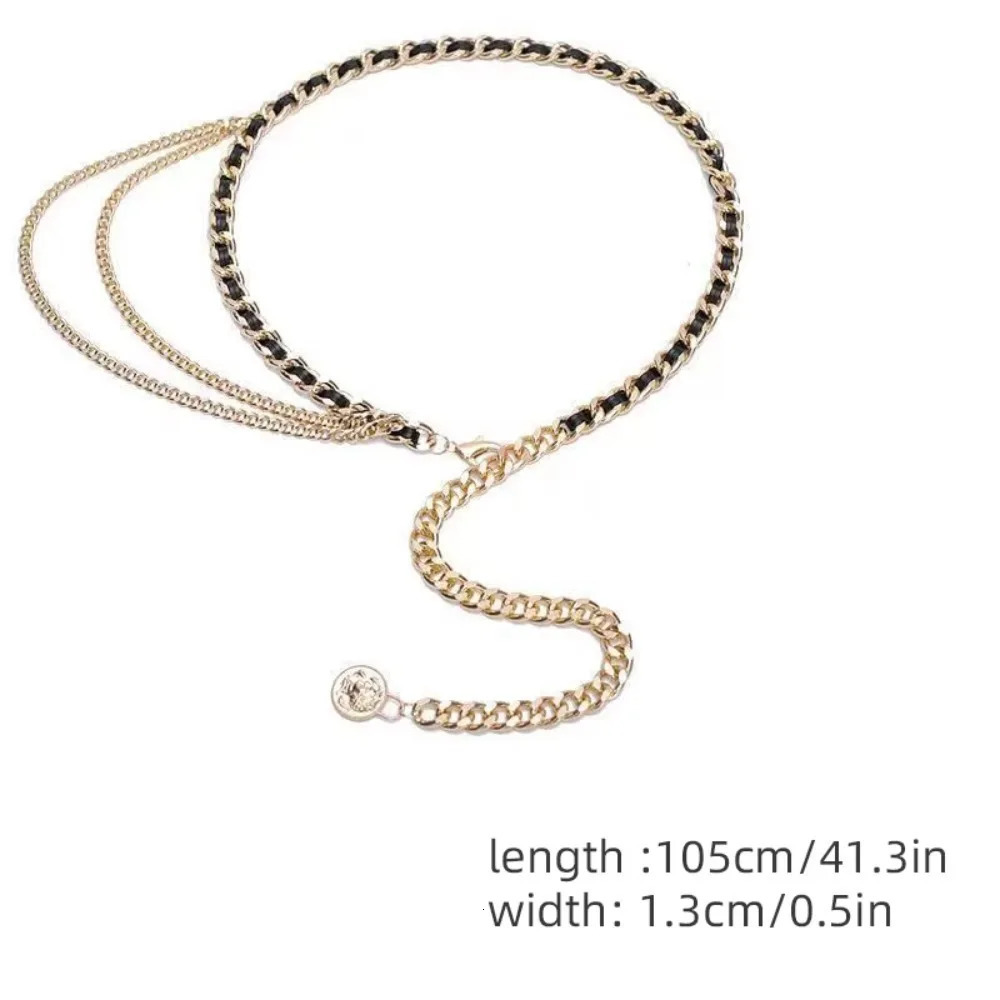 Fashion Metal Waist Chain Strap Rope Adjustable Belt Dress Shirt Decoration Waistband Women 251031