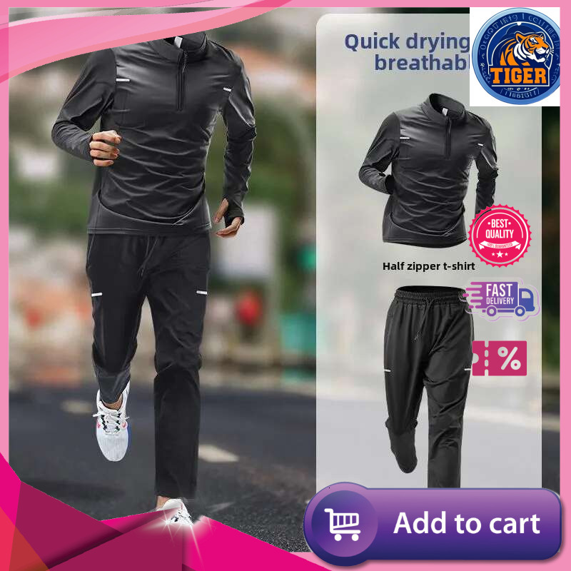 Ddmytiger Ddmytiger China Domestic Men S Autumn Running Quick Dry Long Sleeve Tracksuit Set Fiess Outdoor Morning Jogging Sportswear With Training Pan