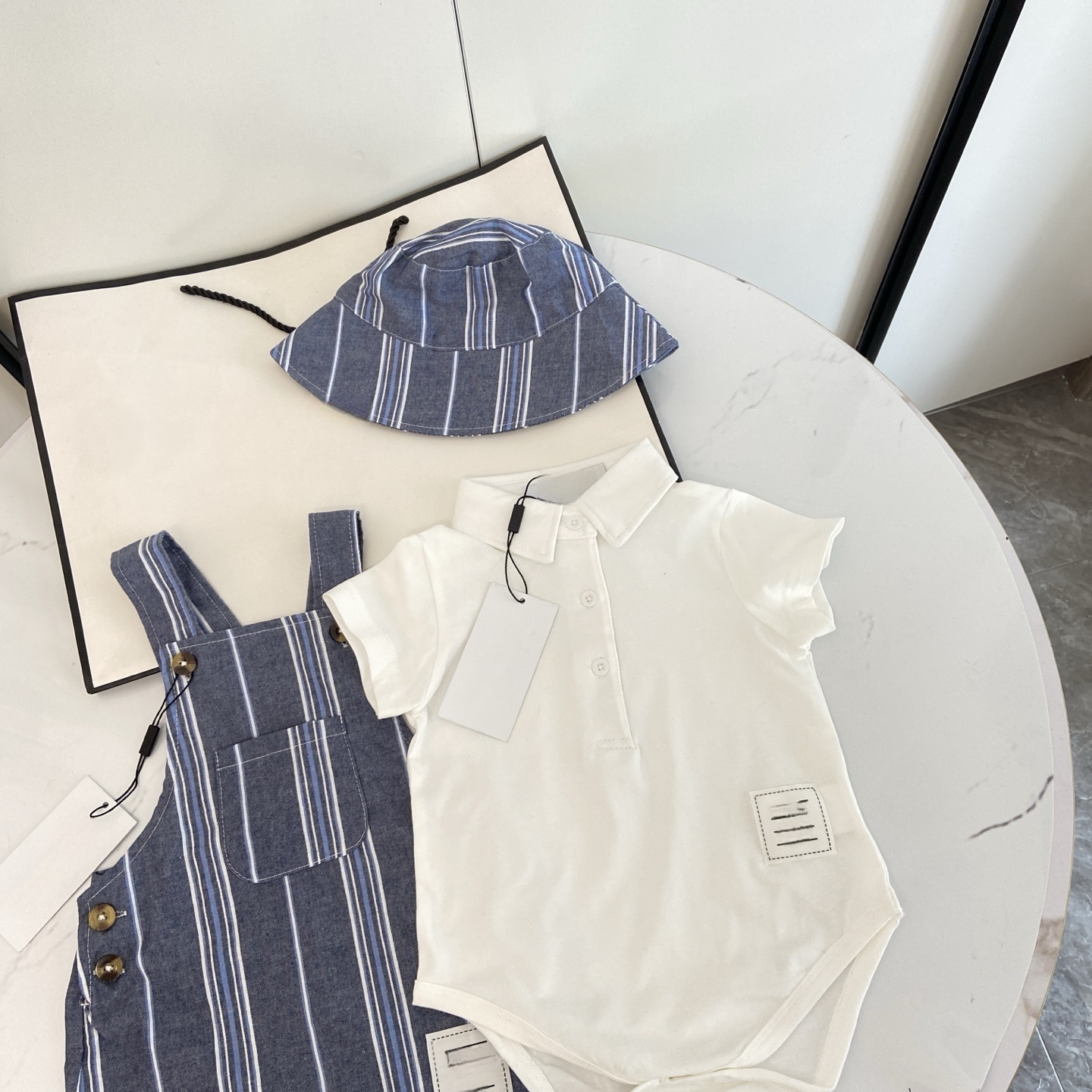 Baby kids summer clothing sets British style toddlers polo lapel short sleeve romper with Newborn cotton outfits S3552