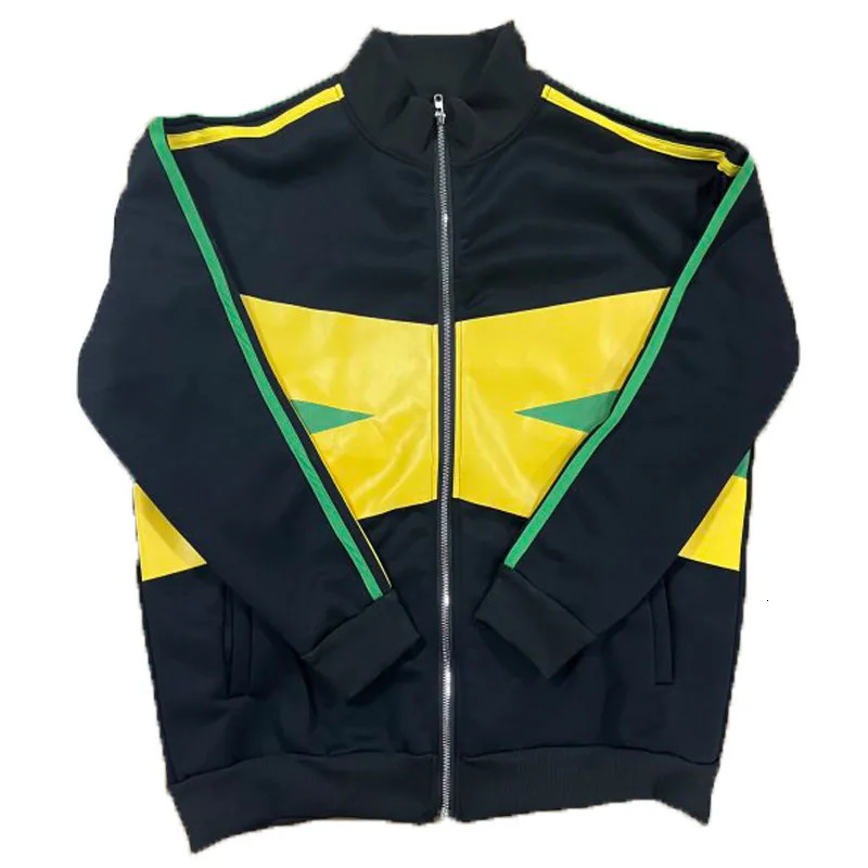 AutumnWinter Y2K Mens and Womens Retro Street Jamaican Sportswear Letter ed Zipper Gothic Jacket Coat 250407