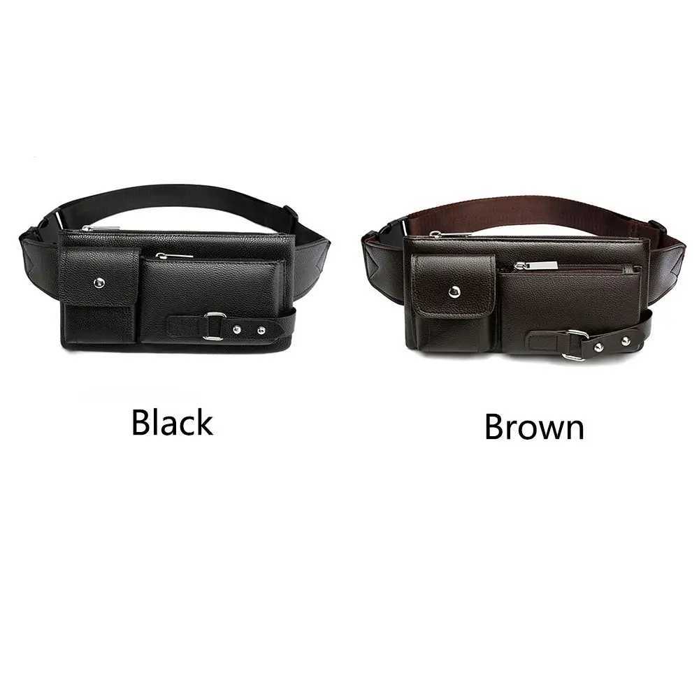 Fashionable mens and womens waist bags casual Fanny bags wallets large mobile phones with foreskin leather outdoor travel phone bags Z250407