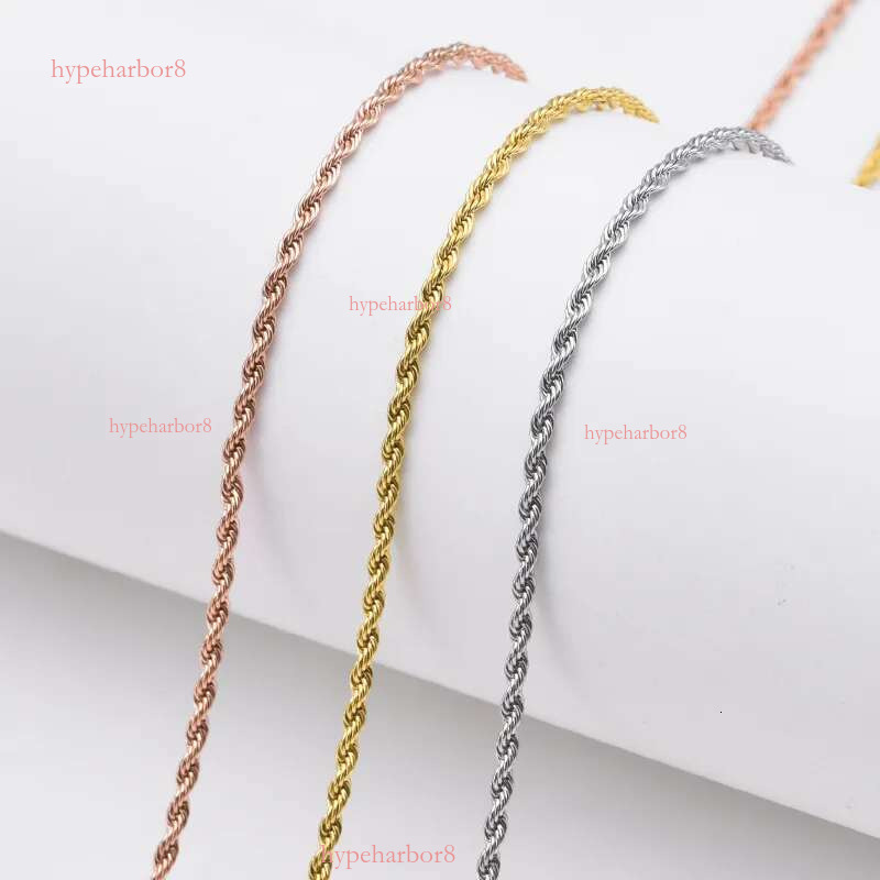 chain designer jewelry women High Quality Gold Plated rope Stainless Steel Necklace sier necklace chains for men 6mm 8mm 10mm