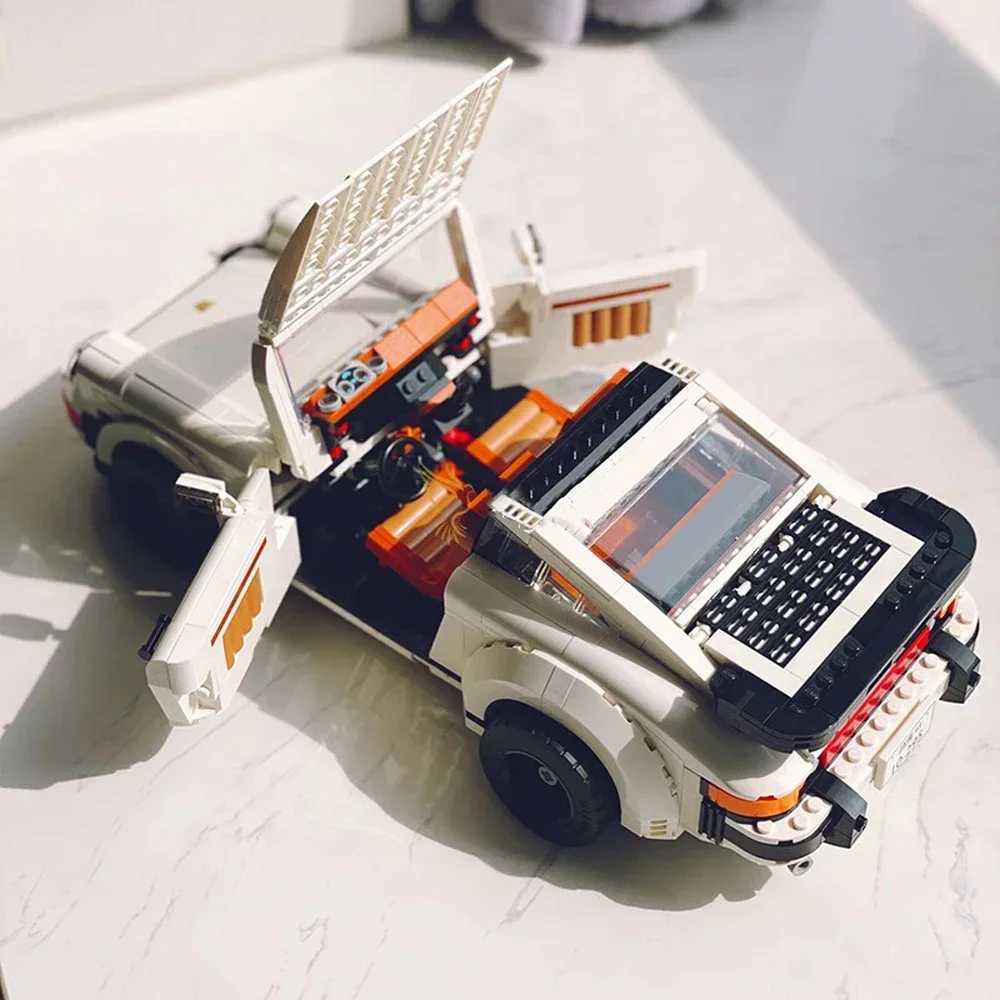 Technical retro Porsche 911 convertible sports car building block set model racing car assembly building block toy childrens gift W250408