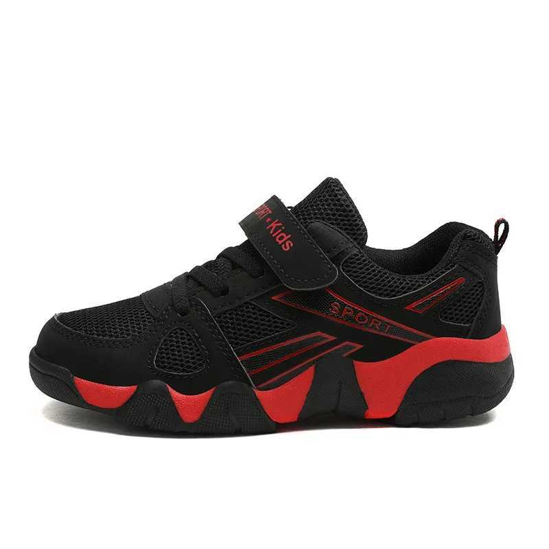 Childrens sports shoes boys shoes 2023 new fashion childrens shoes 6-12 years black mesh comfortable casual sports boys tennis shoes W250407