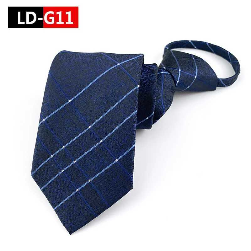 7cm Mens Tie Pre-tied Business Wedding Easy Wear Neck Tie Zipper Lazy Pre-tied Korean Style Solid Plaid Wen Necktie X250407