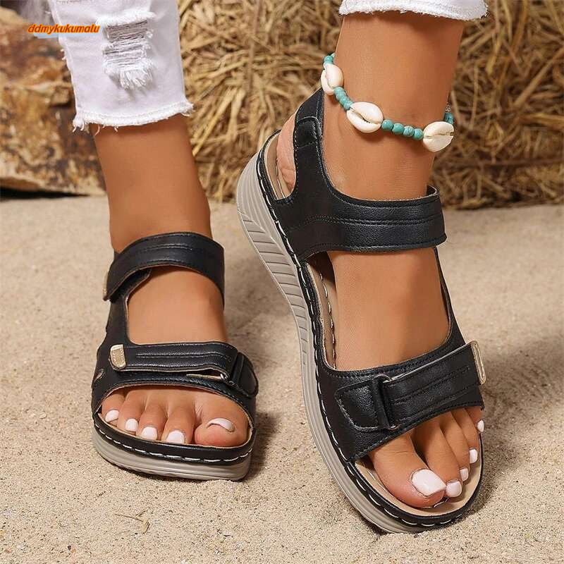 Summer Party Sandals Elegant Walking Wedge Ladies Shoes Non-Slip Sandal Women Footwear Female ddmykukumalu