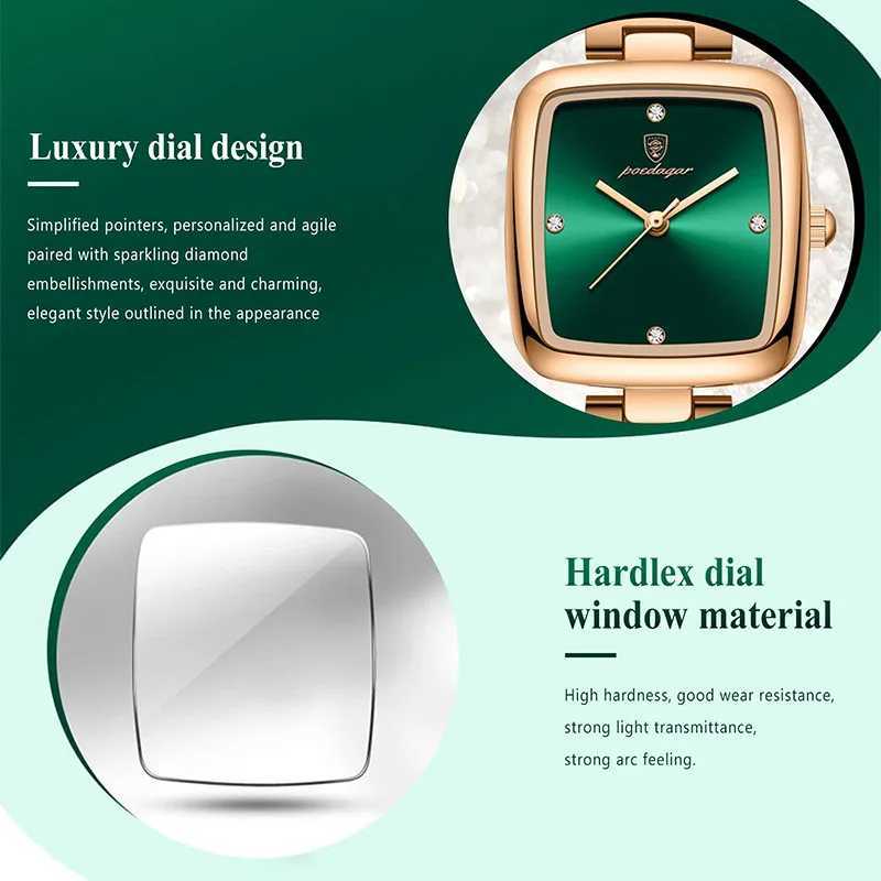 Square ladies watch with small dial new rose gold stainless steel ultra-thin waterproof elegant watchT250408