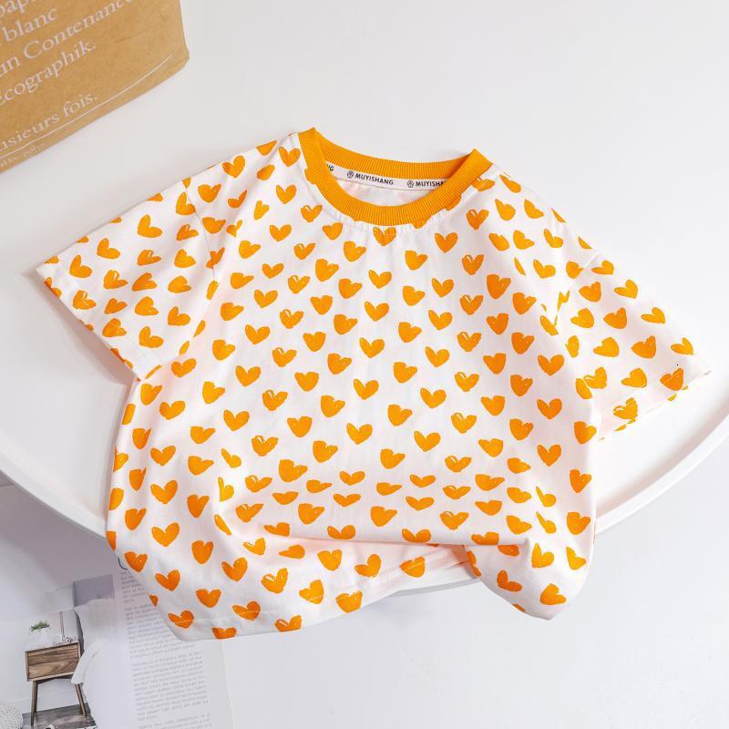 Ddmyshoesvip Short Sleeved T Shirt New Style Baby Girls Elegant Summer Dress Children S Peach Heart Half Sleeve Versatile Top Trendy