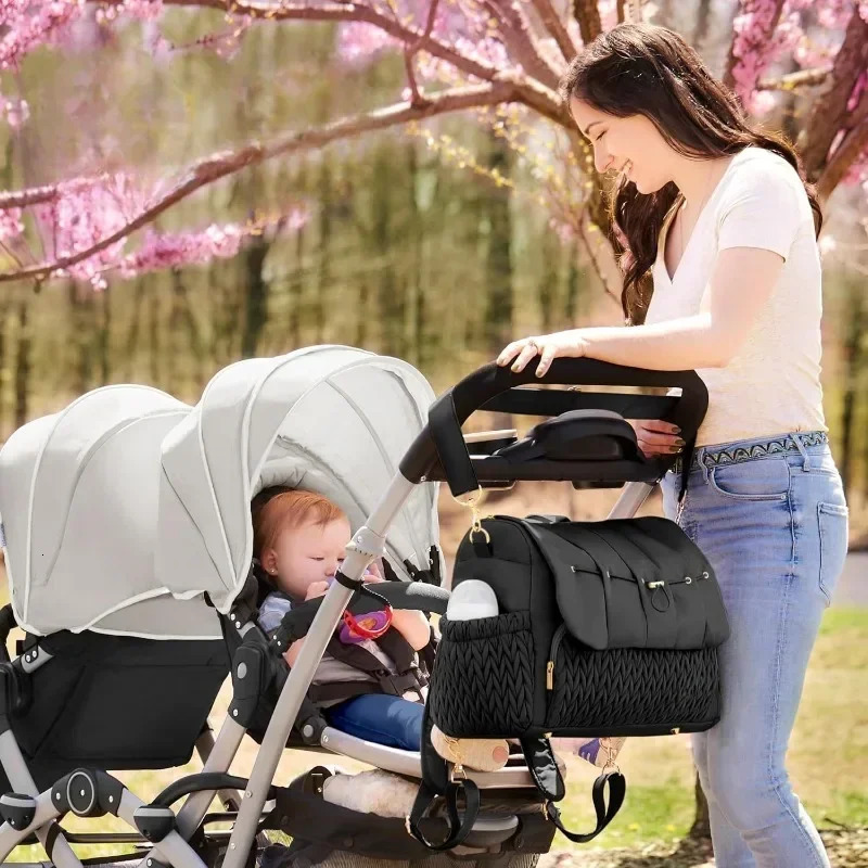 Mommy Bag Large Capacity Organizer For Baby Diapers Outdoor Stroller Hanging Bags Maternity Women Fashion Backpack Lightweight 250407