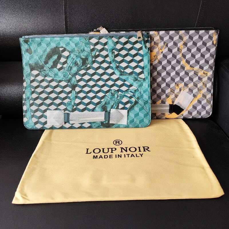 LOUP Clutch Bags Women Men Envelope Package Documents Leather High Quality Casual Handbag NOIR Bag