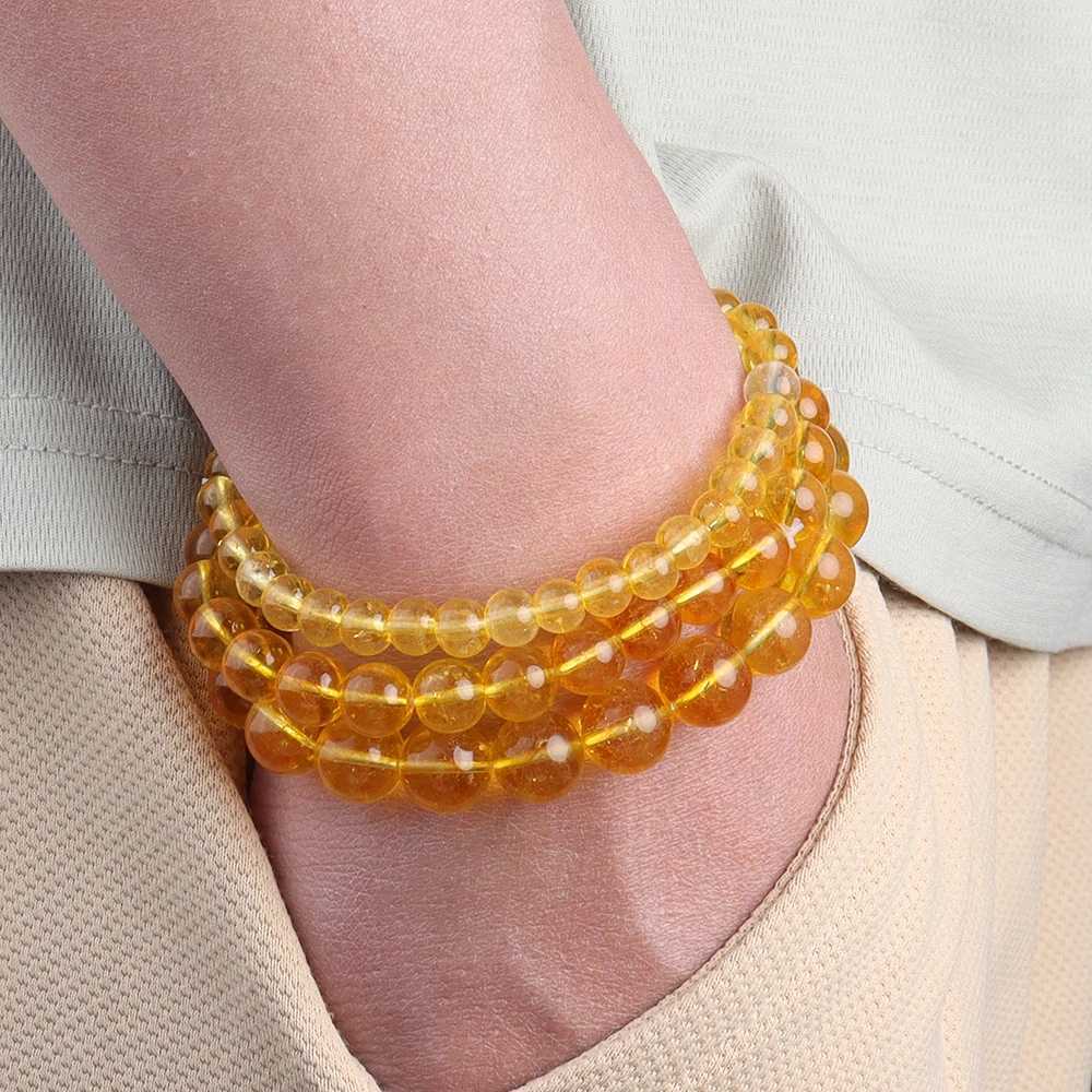 OAIITE Citrine Bracelet for Wen Quartz Crystal Agate Jewelry Birtay Gift Yoga Metion Streh Wealth Bracelet for MenC250408