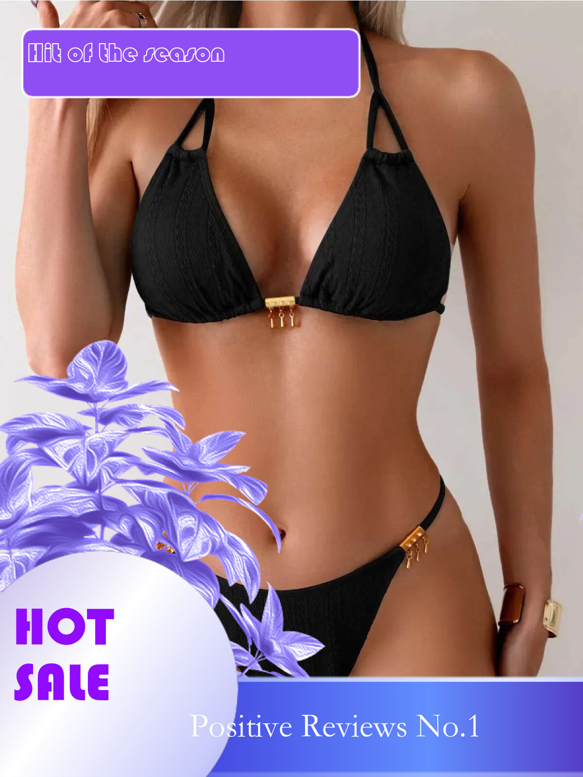 Dongdumaoyi Women S White Black Bikini Sexy Metal Tassel Designer Push Up Two Piece Swimsuit Summer Beach Bathing Suit Thong Swimwear