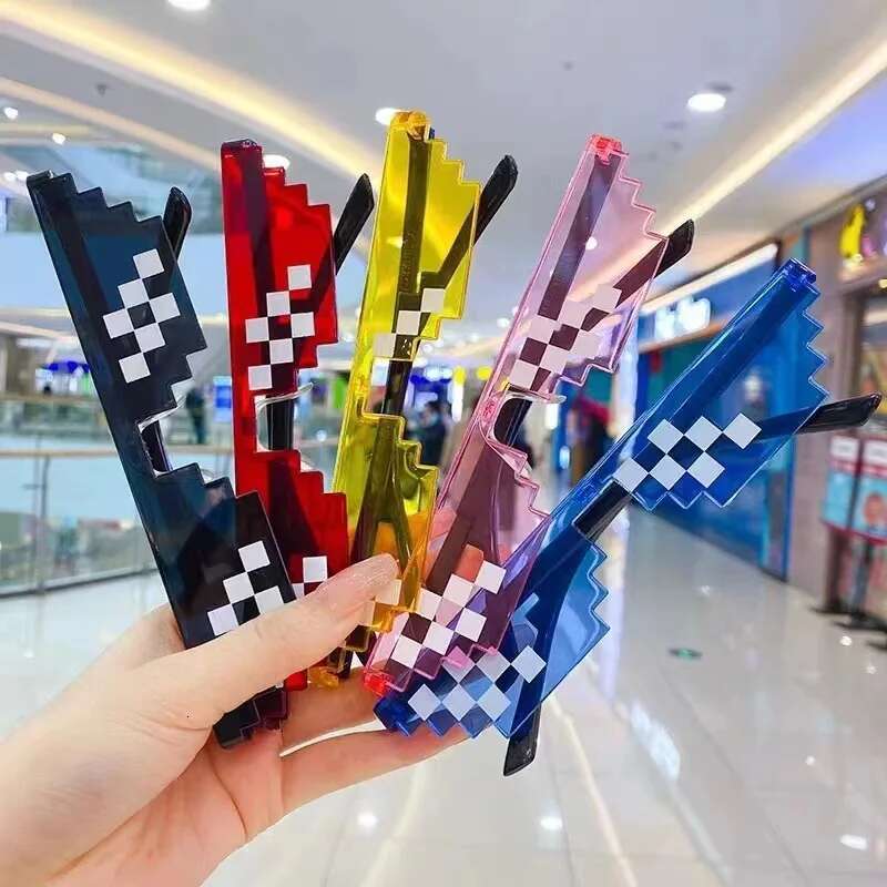 Mosaic Sunglasses Vintage Shades Eyewear For Men Pixelated Sun glasses Funny Women Glasses Birthday Wedding Party Cosplay Favors