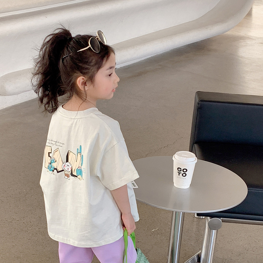 Ddmyshoesvip Korean Version Girls Short T Shirt Summer New Style Children S Baby Loose Casual Cartoon Half Sleeved Fashionable Kindergarten Top