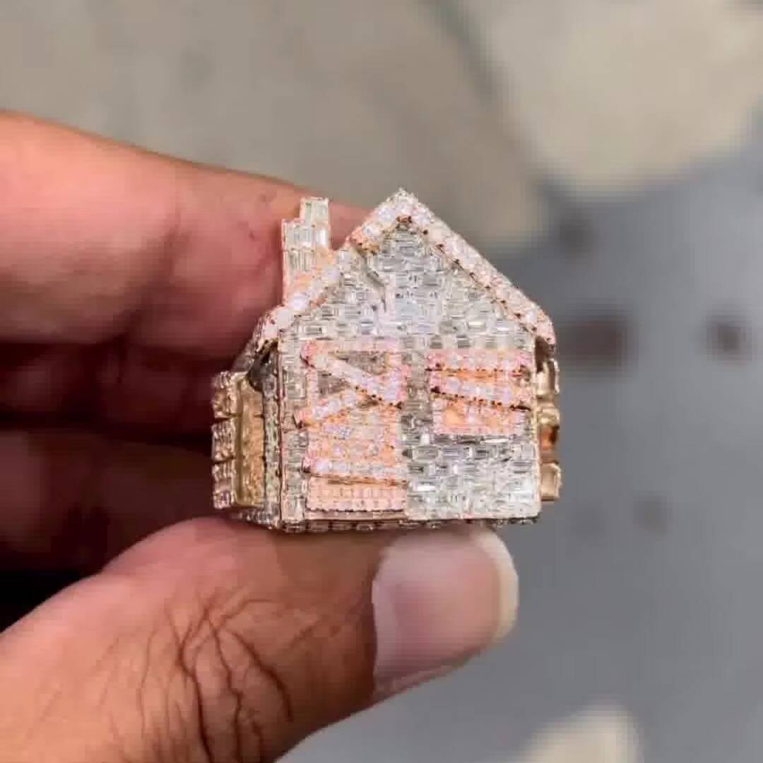 Mens Iced Moissanite Bling Championship Ring 925 Silver Custom Diamond Trap Pave Hip Hop Letter Design New Home Gift for Men