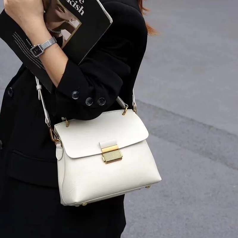 2024 Vintage Cow Leather Women Handbags Quality Messenger Satchels Fashion Commuter Shoulder Crossbody Bag Solid Color