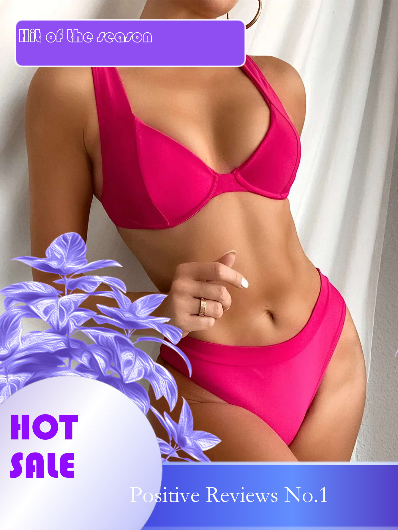 Dongdumaoyi Sexy Underwire Bikini Set Women Black Push Up Two Piece Swimsuit Beach Bathing Suit Padded Cut Out High Waist Swimwear