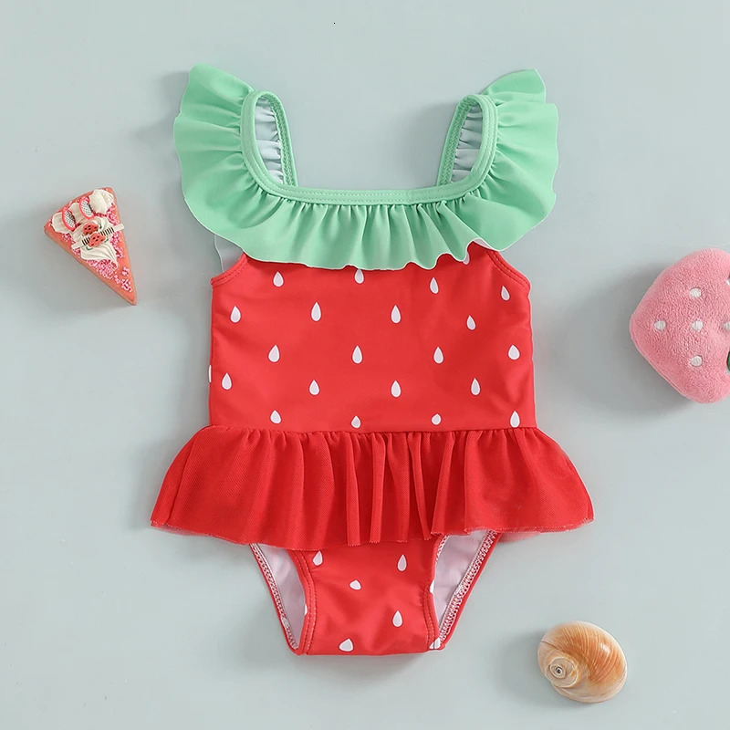 0-3Years Toddler Baby Girl Swimsuit PlaidFloral Print Sleeveless Slips Romper Dress Bathing Suit Kid Ruffled Beachwear Swimwear 250407
