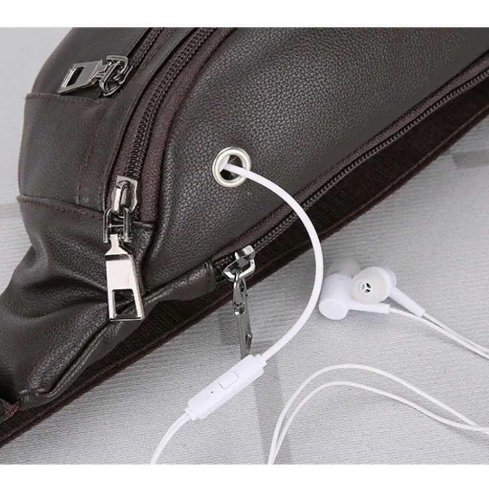 Business leather waist bag multifunctional cAsh wallet outdoor cross body bag waterproof sports bag travel bag Z250407