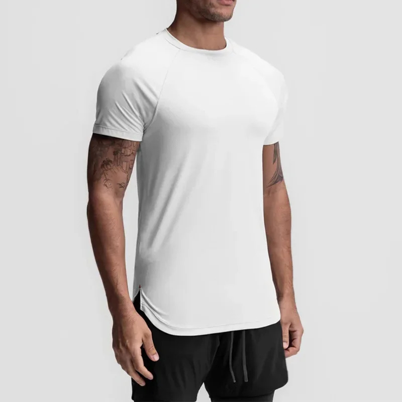 Gym mens summer casual tight fitting T-shirt short sleeved T-shirt mens fitness quick drying sportswear top sportswear 250402