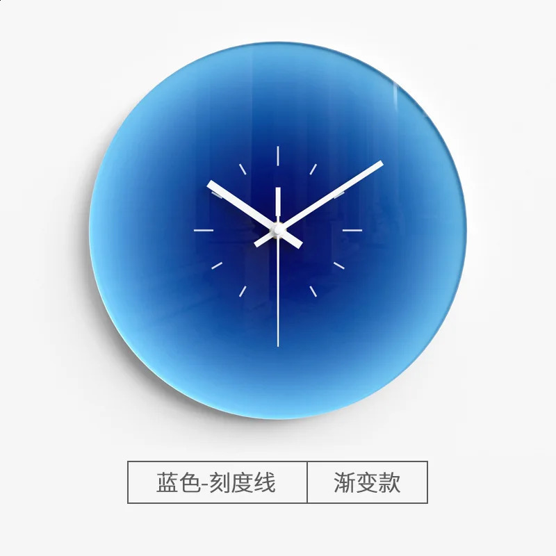 2025 Nordic Sunset Wall Clock Celebrity Ins Light Living Room Punch-free Creative Decoration Mute Simple Glass Clock 250408