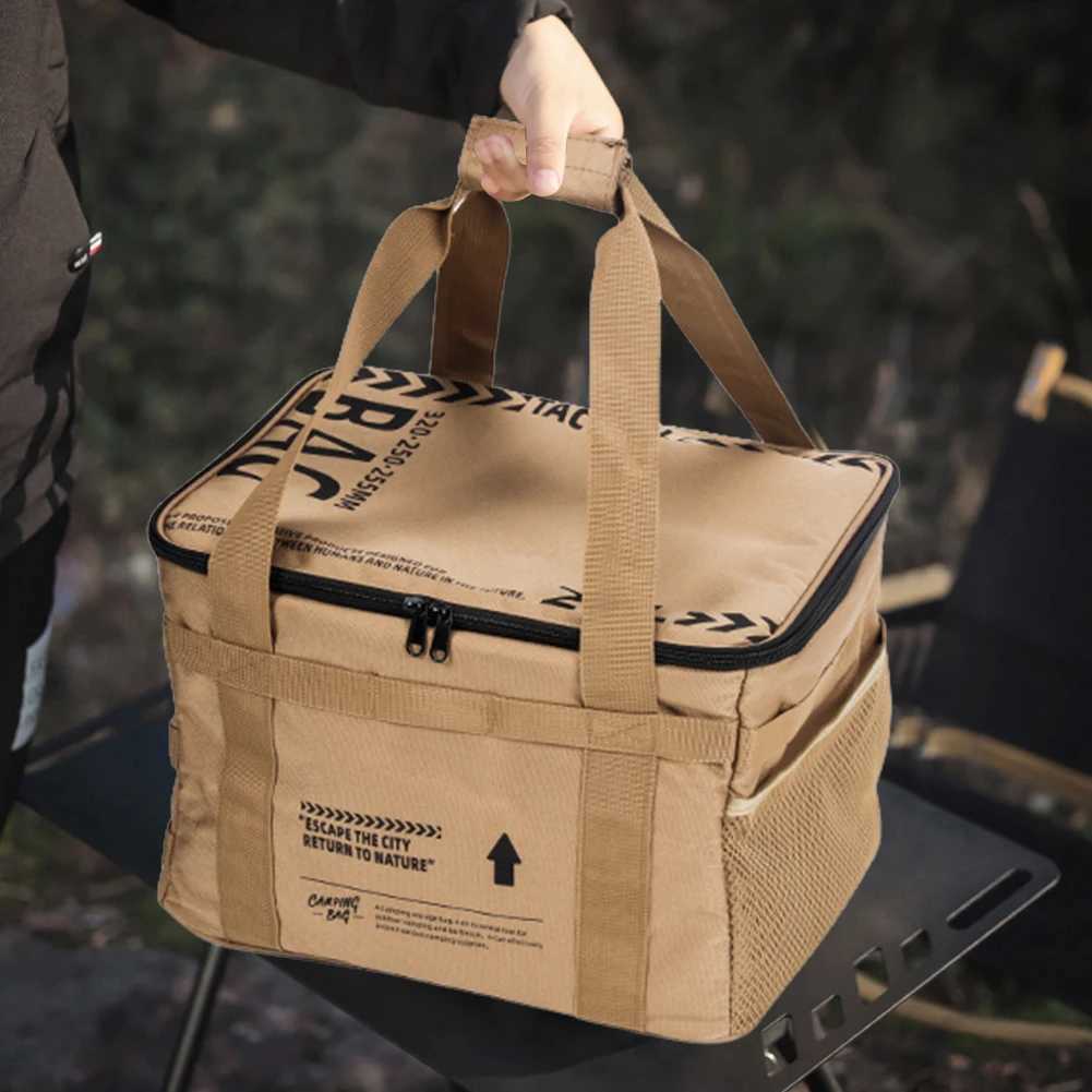 20 L Outdoor Camping Storage Bag Cooler Lunch Box Thermal bag Travel Tableware Handbag Insulated bag for Camping Picnic ToolC250407