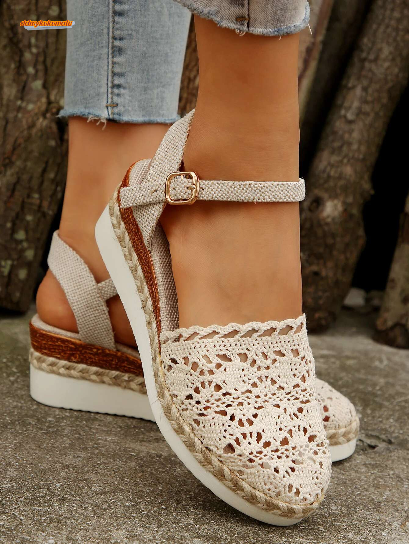 Women 2024 Summer New Canvas Wedge Casual Espadrilles Fashion Platform Woman Sandals atos De Mujer ddmykukumalu