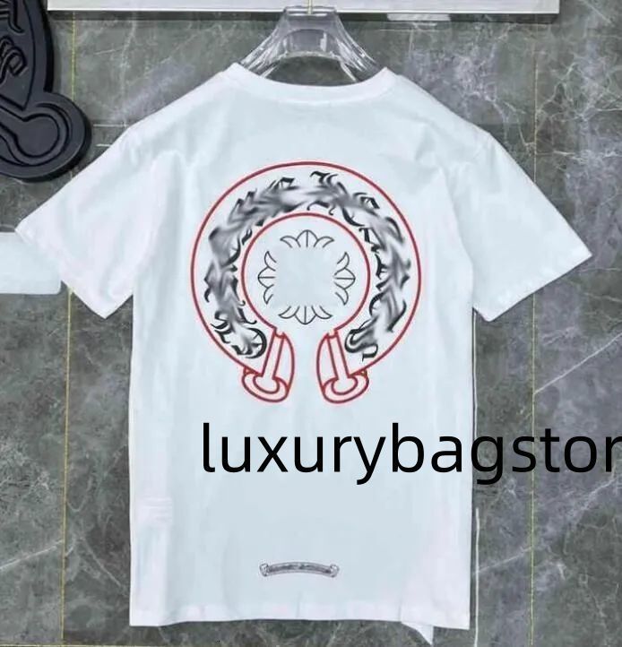 New Chrome Shirt Mens T Shirts Designer Fashion Brand Shirt High Quality Brand Short Sleeves Tops T Shirts Casual Horseshoe Sanskrit Cross size