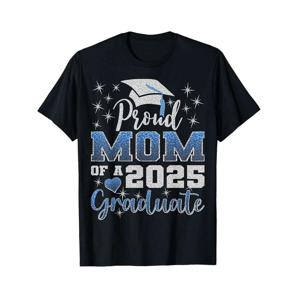 Designer T shirt Super Proud Mom of 2025 Graduate Awesome Family College Grad - 220g Tshits