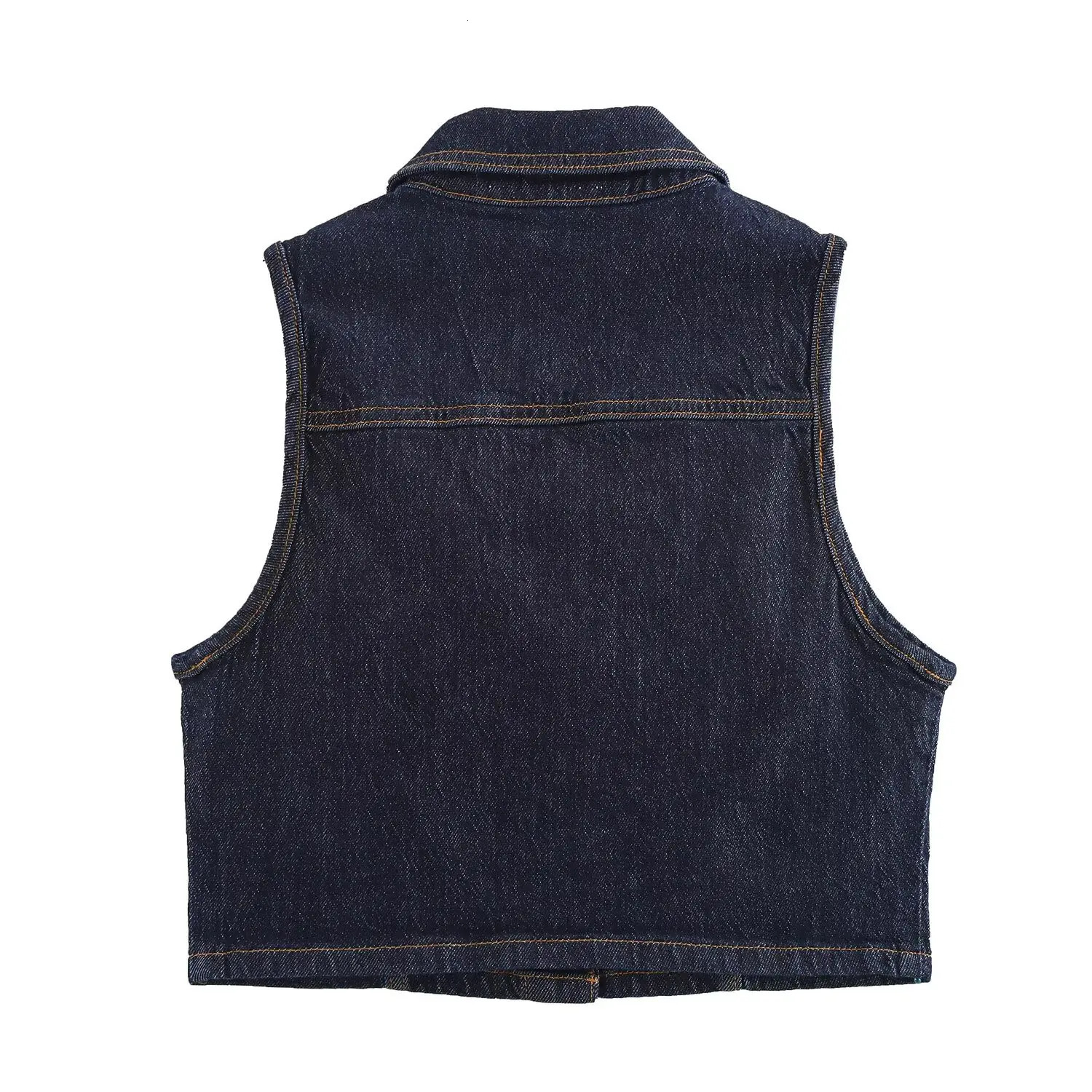 UNIZERA womens short denim vest top high waisted jeans split denim skirt temperament spring vest 250408