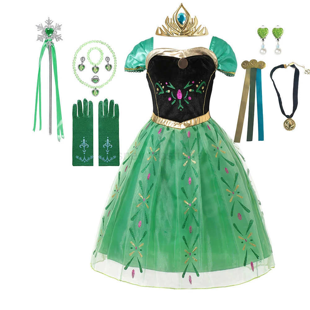 Disney Full Printing Kids Cosplay Anna Princess Costume Fancy Birthday Carnival Party Prom Dress Toddler Role Play Clothing Outfits X250408