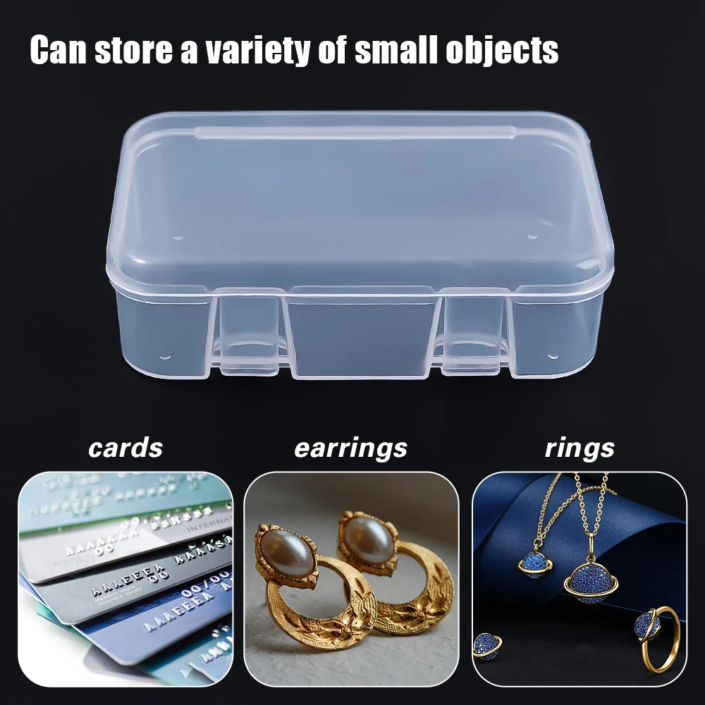 30pcs/pack Small Plastic Transparent Storage Box for Jewelry Container Case Home DIY Beads Crafts Package Clear Cases Boxes 250407