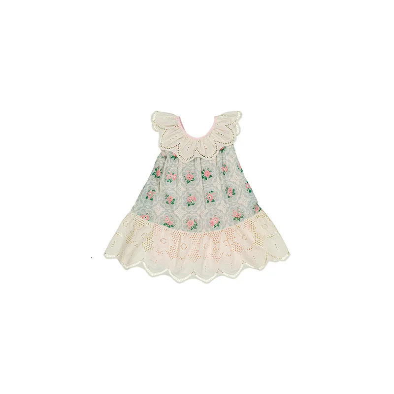 Korean Kids Girls Dress 2025 Spring Summer Baby Girl Flower Cotton Shirts Shorts Princess Dress Childrens Outdoor Clothing 250407